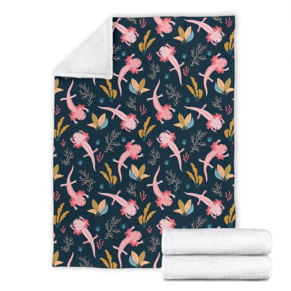 Axolotl Black Pattern Print Blanket