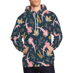 Axolotl Black Pattern Print Men Pullover Hoodie 8e2ab629 e688 40d0 bd9e d40a9917a976