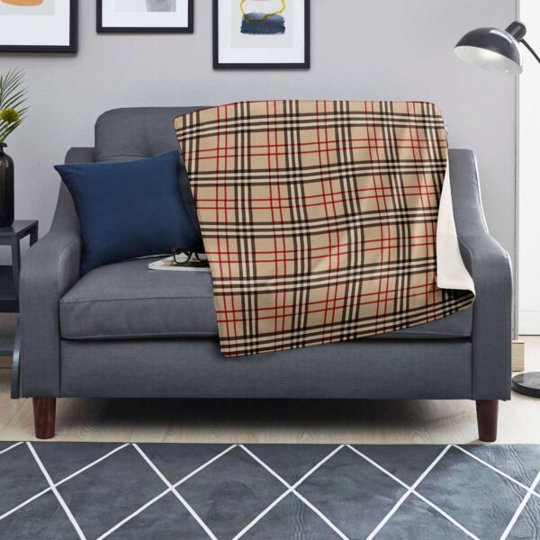 Beige Plaid Tartan Blanket