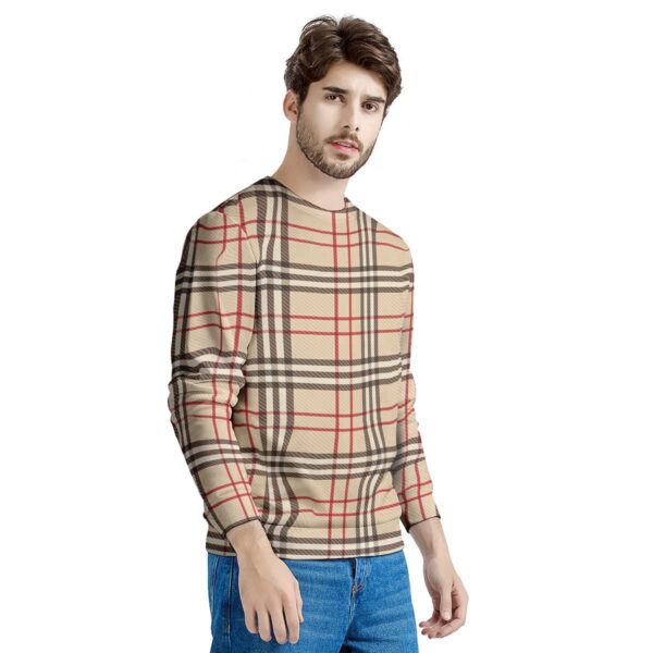 Beige Plaid Tartan Men’s Sweatshirt