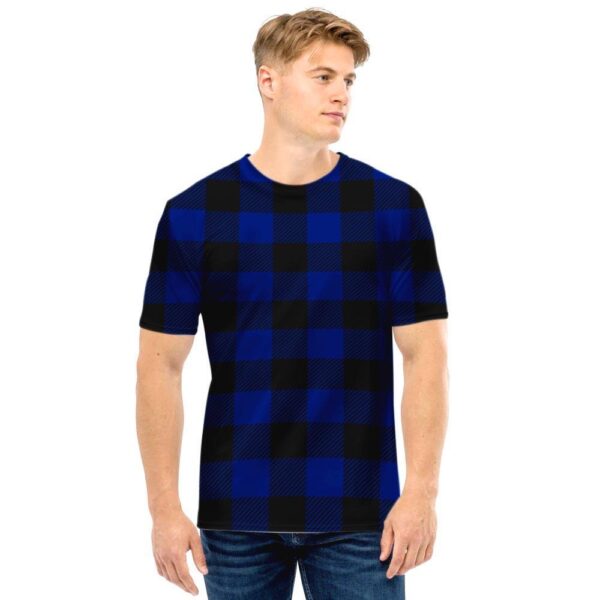 Blue Buffalo Plaid Men T Shirt