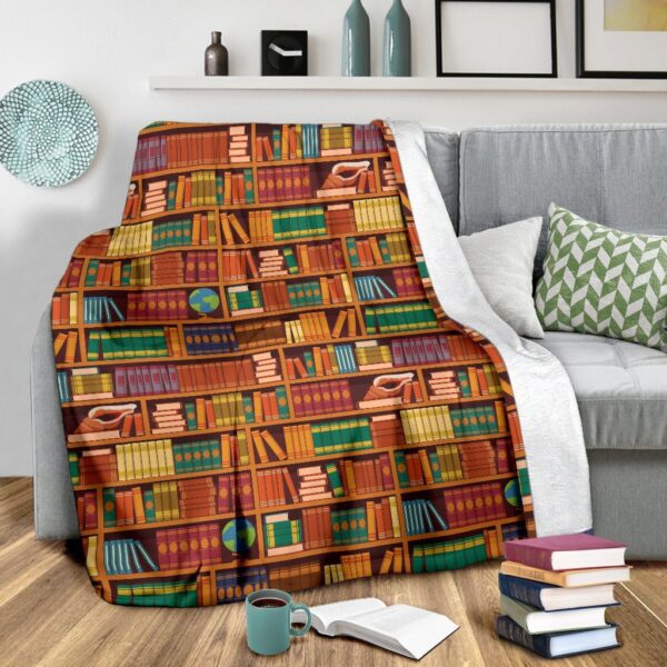 Book Lover Library Librarian Print Pattern Blanket