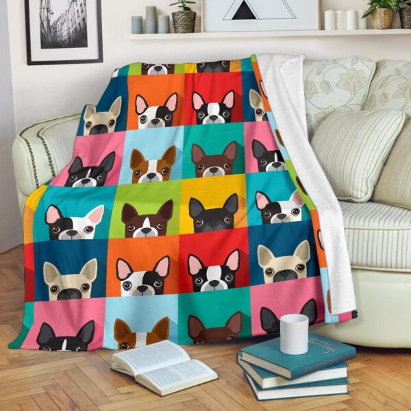 Boston Terrier Pattern Print Blanket