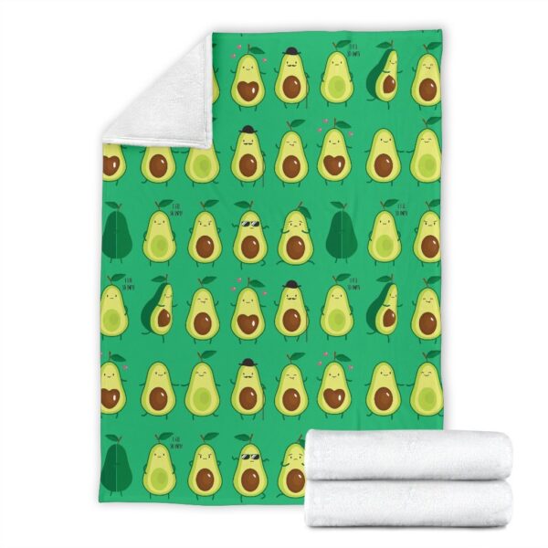 Cartoon Green Avocado Pattern Print Blanket