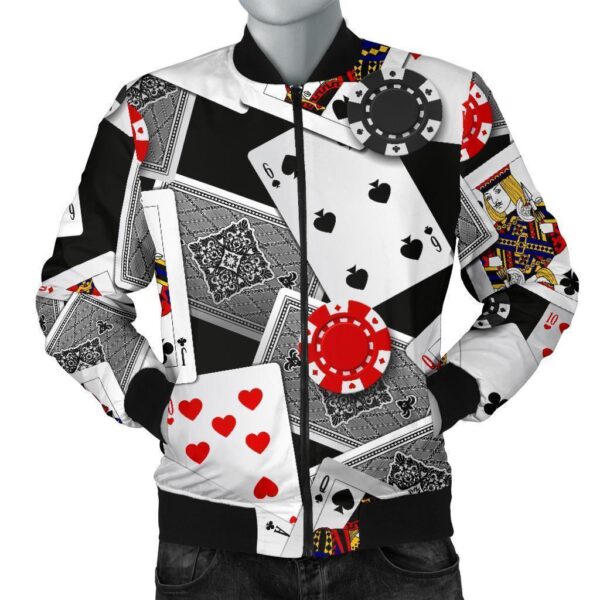 Casino Poker Print Pattern Men’s Bomber Jacket