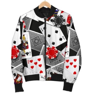 Casino Poker Print Pattern Mens Bomber Jacket 8f832823 a304 4f7c af09 ae38fee5a98b