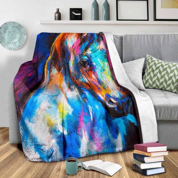 Horse Portrait Pattern Print Blanket