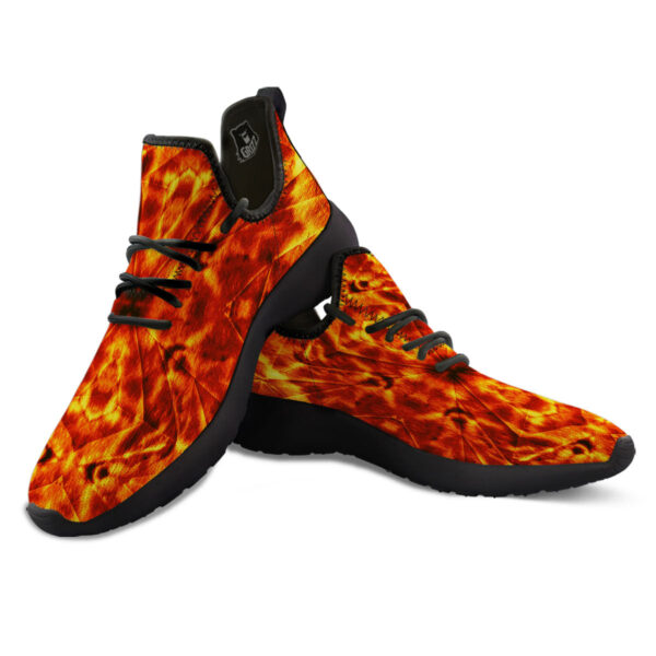 Kaleidoscope Flame Print Black Athletic Shoes