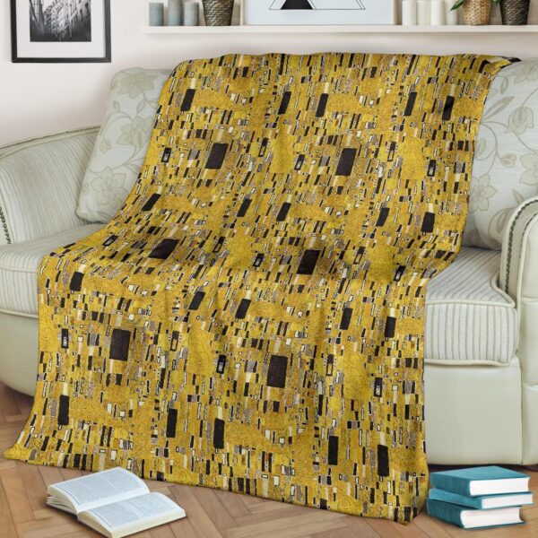 Klimt Gold Print Pattern Blanket