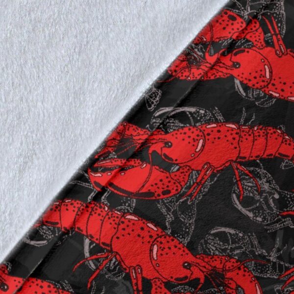 Lobster Black Pattern Print Blanket