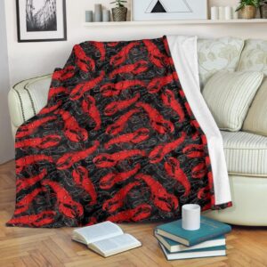 Lobster Black Pattern Print Blanket 30f4db02 24b9 4d91 ad65 daa1fc2feba9