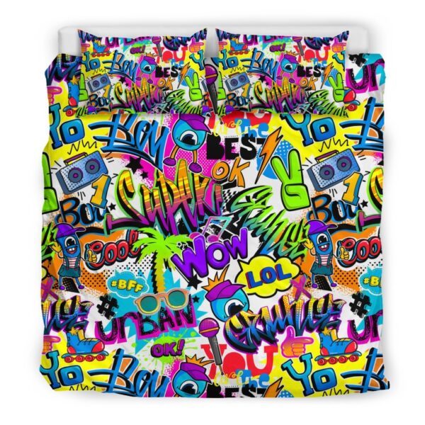 Pattern Print Graffiti Duvet Cover Bedding Set