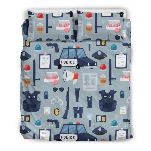 Pattern Print Police Duvet Cover Bedding Set