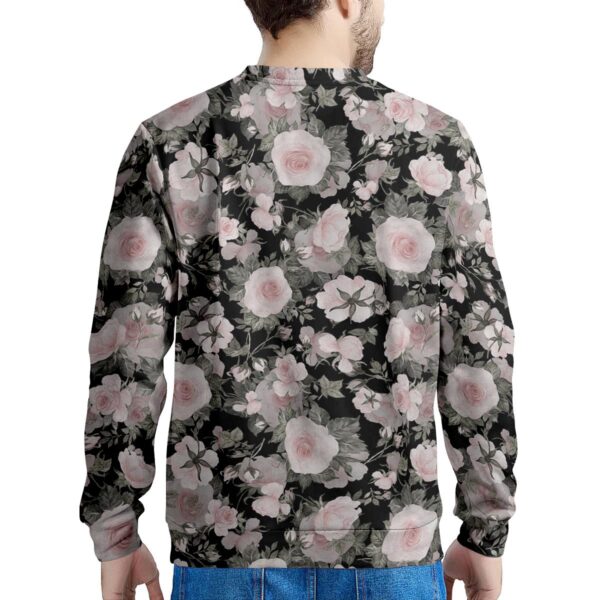 Pink Rose Floral Pattern Print Men’s Sweatshirt