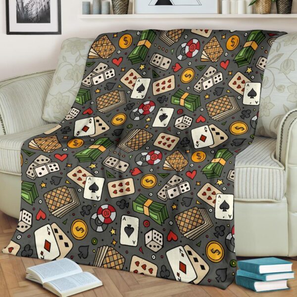 Poker Casino Pattern Print Blanket