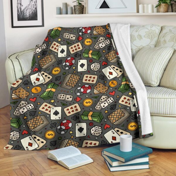 Poker Casino Pattern Print Blanket