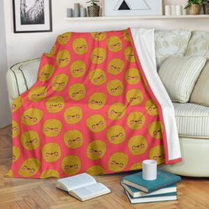 Potato Smile Pattern Print Blanket 065f273a 7183 4fec 8069 e355a08d4783