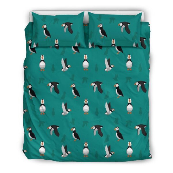 Puffin Pattern Print Duvet Cover Bedding Set