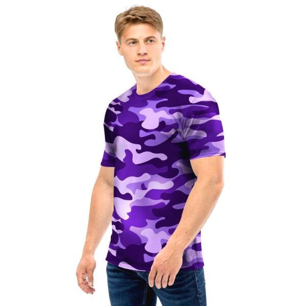 Purple Camo Print Men T Shirt