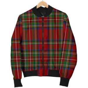 Red Plaid Tartan Mens Bomber Jacket