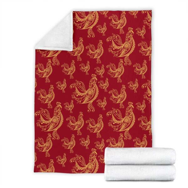 Rooster Pattern Print Blanket