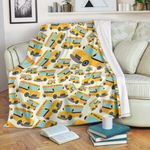 School Bus Pattern Print Blanket 53170511 400b 4d02 89ef 47a96940f25f