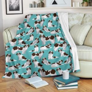 St Bernard Blue Pattern Print Blanket c5baf690 4168 492e 8323 015fe26a8711