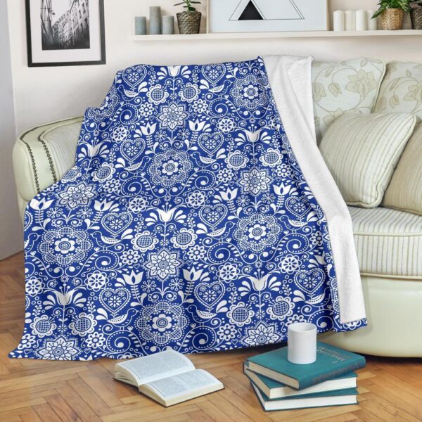 Swedish Floral Pattern Print Blanket