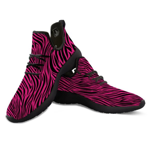 Zebra Hot Pink Print Pattern Black Athletic Shoes