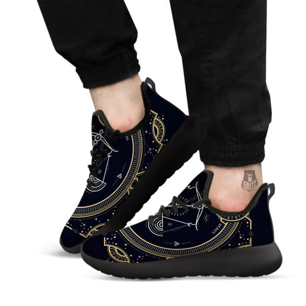 Zodiac Sign Vintage Libra Print Black Athletic Shoes