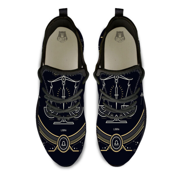 Zodiac Sign Vintage Libra Print Black Athletic Shoes